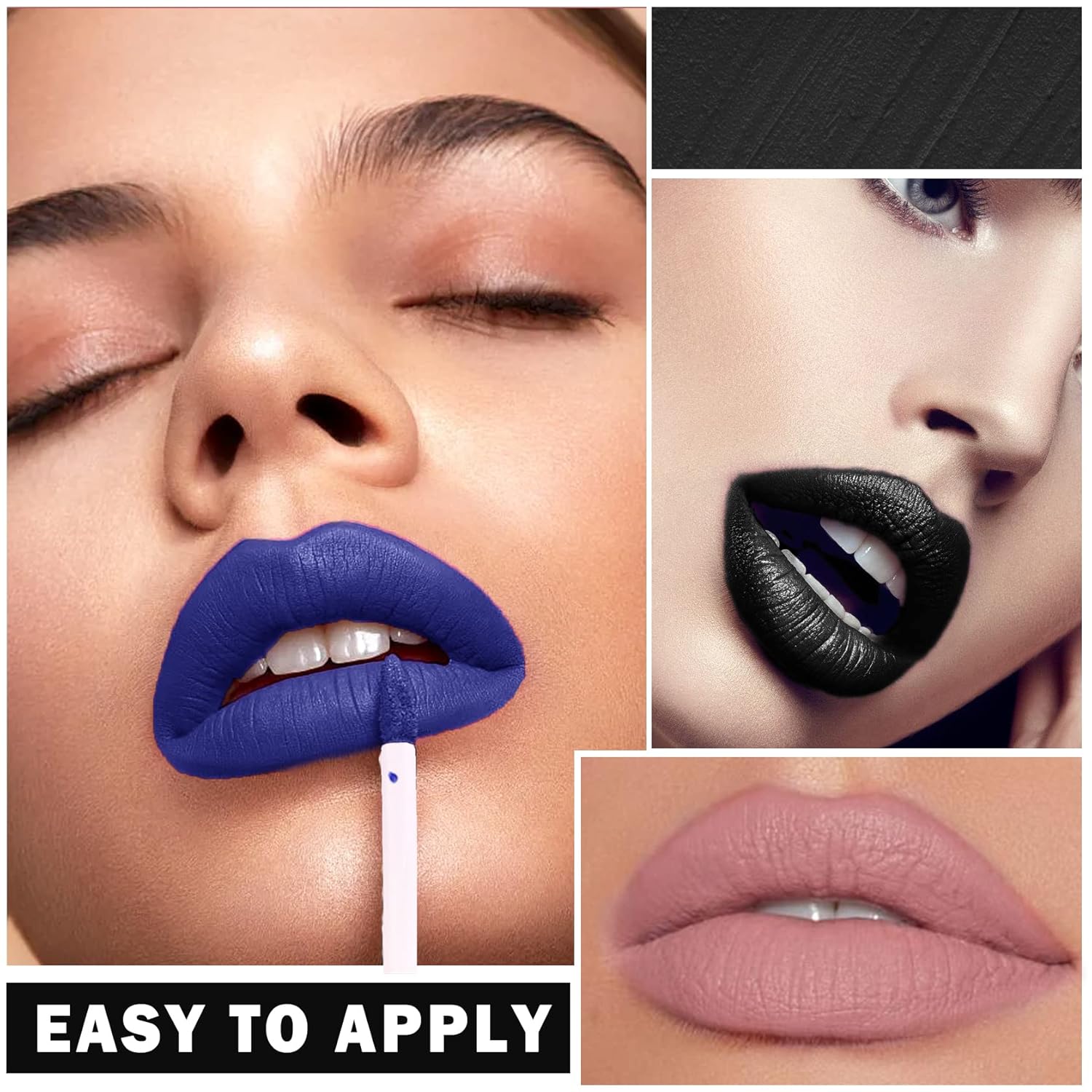 Vampire Color Rojo Oscuro Mate Lápiz Labial Líquido Lápiz Labial Terciopelo Brillo Labial Mancha De Labios Larga Duración Impermeable Antiadherente