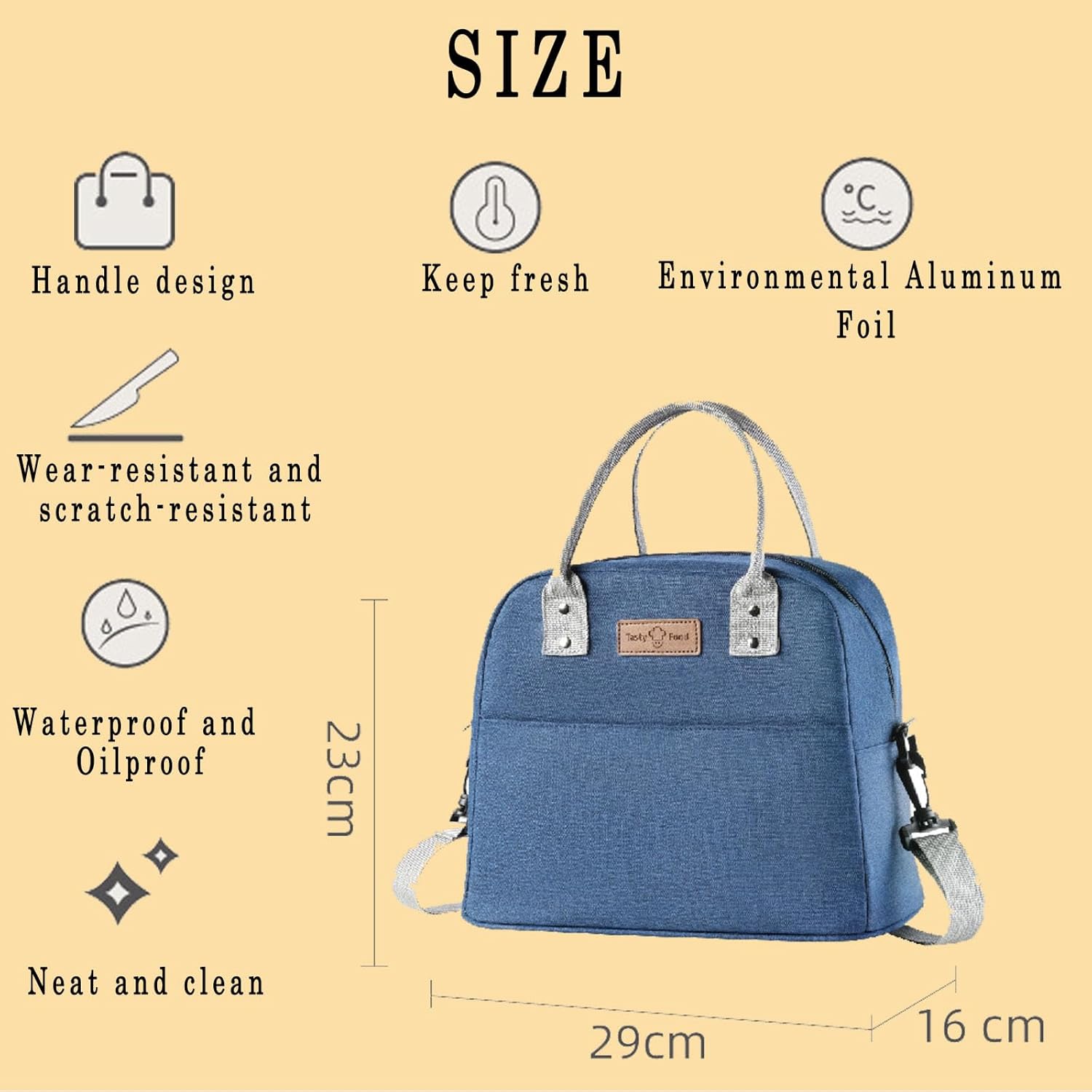 Lonchera térmica para mujeres y hombres, bolsa de almuerzo grande reutilizable con cinturón de hombro ajustable, bolsa térmica portátil para el