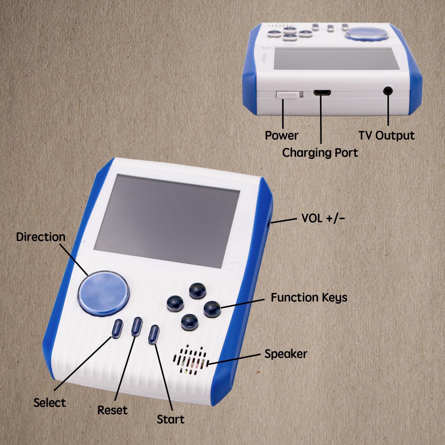 Consola de juegos retro de mano, mini consola de juegos de mano para niños con 666 juegos retro clásicos, batería recargable de 1020 mAh, juego de