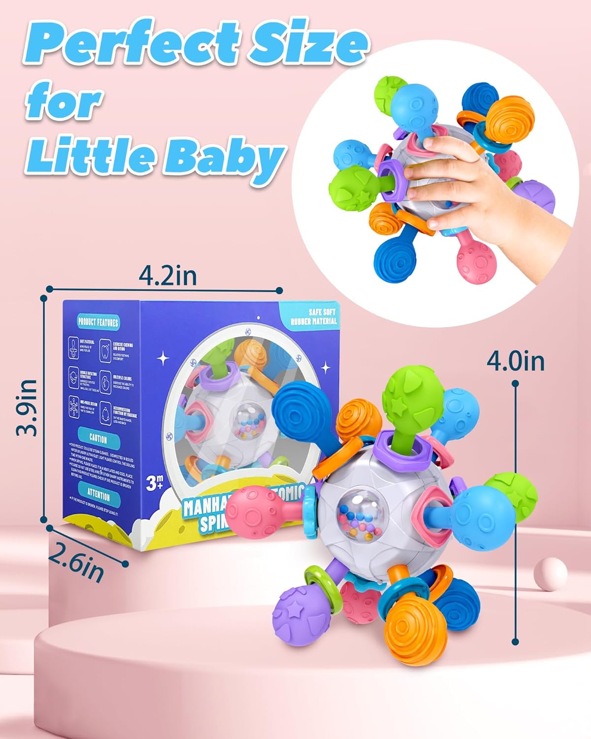 Juguetes de dentición para bebés de 0 a 6 a 12 meses de 0 a 2 años, juguetes Montessori para bebés de 0, 3, 6, 9, 12 y 18 meses, juguetes