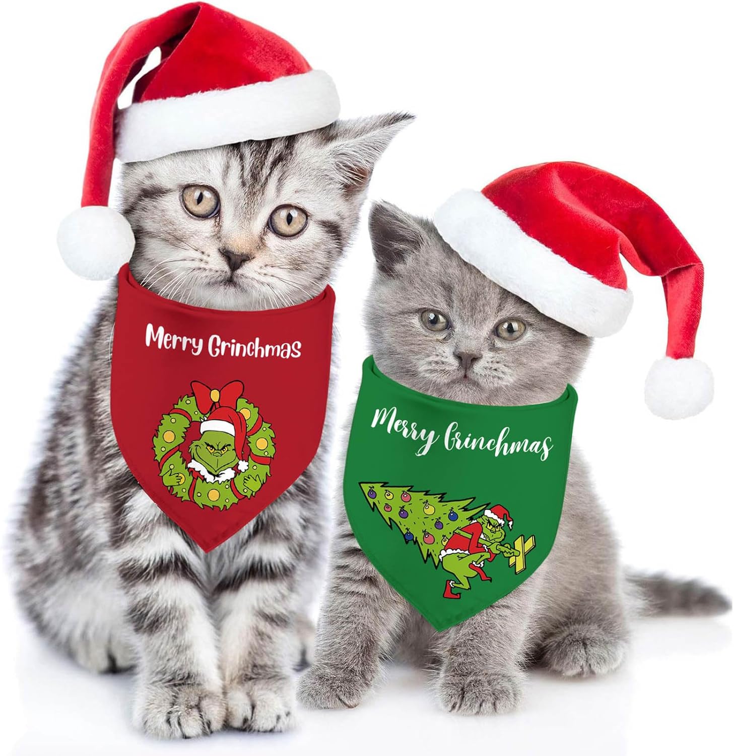 Bandana de Navidad para perro, paquete de 2 unidades, ajustable, para fiestas, cumpleaños, mascotas, bandana triangular, baberos, juego de bufanda