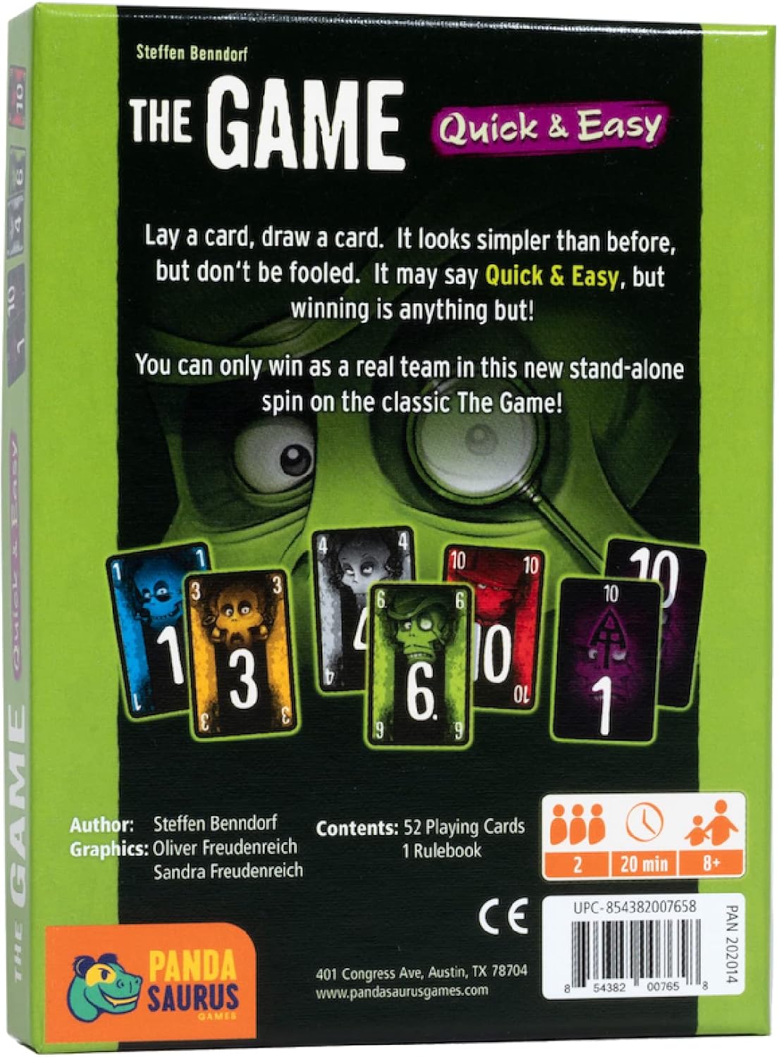El juego juego de cartas rápido y fácil un desafío rápido para jugar en equipo! Juego de estrategia cooperativa para niños y adultos, mayores de 8
