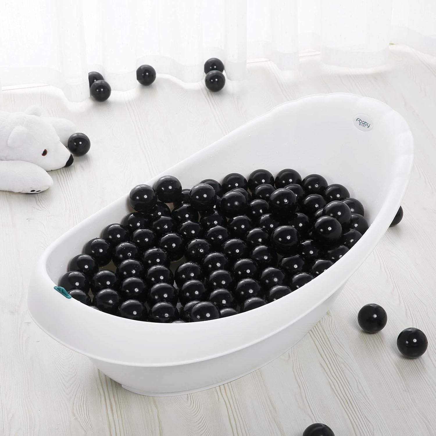 PlayMaty Pelotas de juego  Pelotas de plástico transparente sin ftalatos y BPA, 2.36 pulgadas para niños pequeños y bebés para casa de juegos,