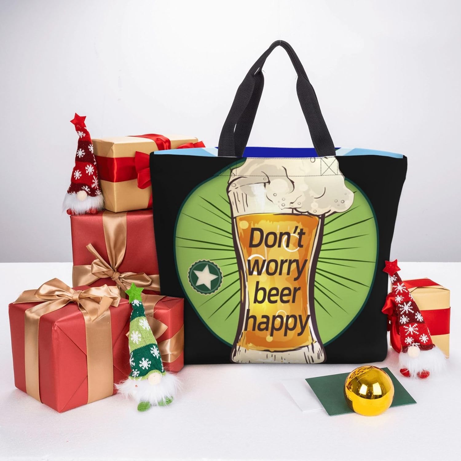 Bolsas de mano personalizadas, bolsa de compras, bolsas de hombro reutilizables personalizadas con tu logotipo, texto, foto de impresión de 3 lados,