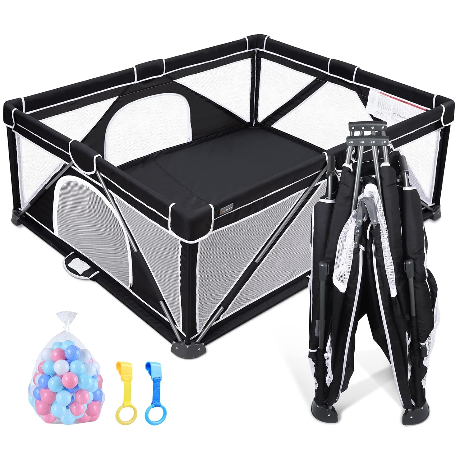 ANGELBLISS Corralito plegable para bebés y niños pequeños, centro de actividades para bebés en interiores y exteriores con malla transpirable