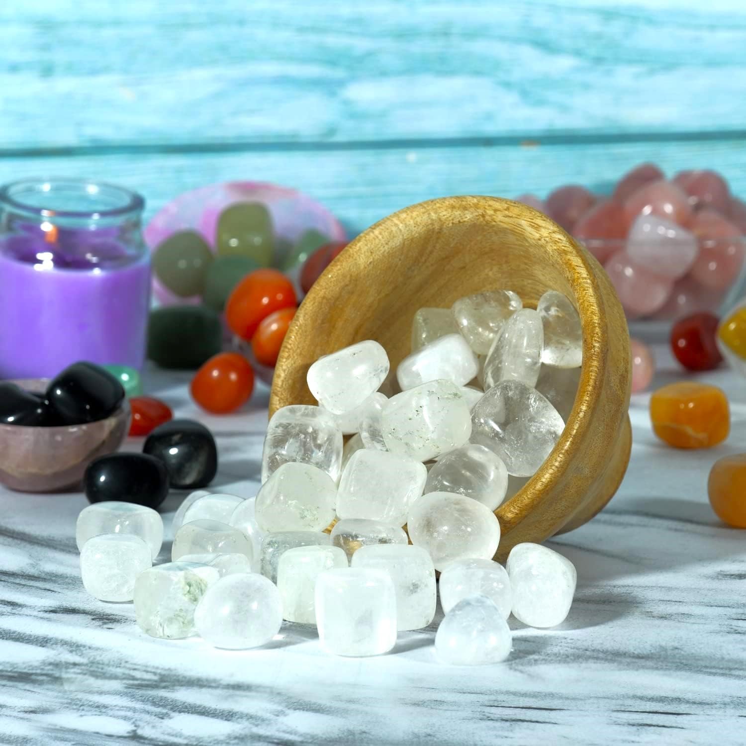 Cristal de cuarzo transparente, piedras preciosas pulidas, cristales pulidos, piedras pulidas, decoración de cristal, cristales pulidos, cristales