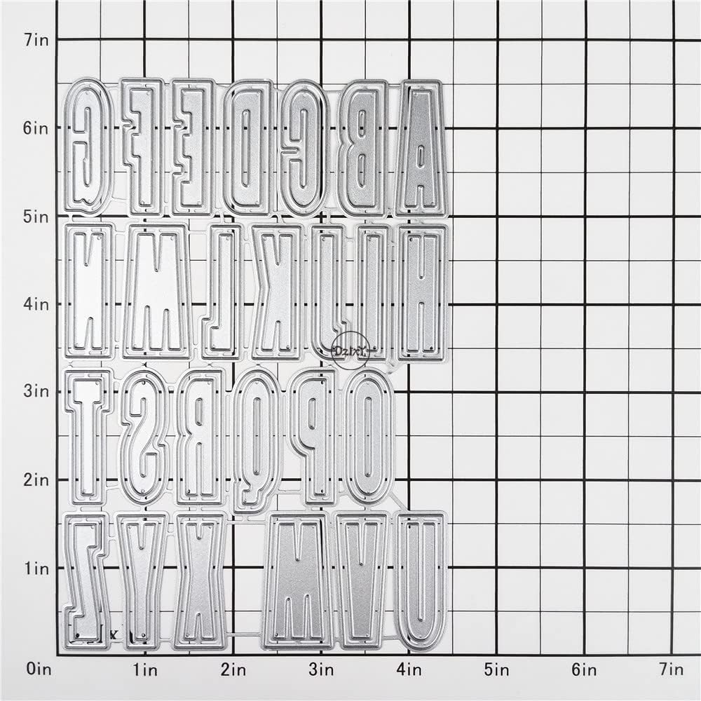 DzIxY Letras en mayúsculas de sombras troqueles de corte de metal para kit de fabricación de tarjetas, troqueles de papel de relieve, plantillas de