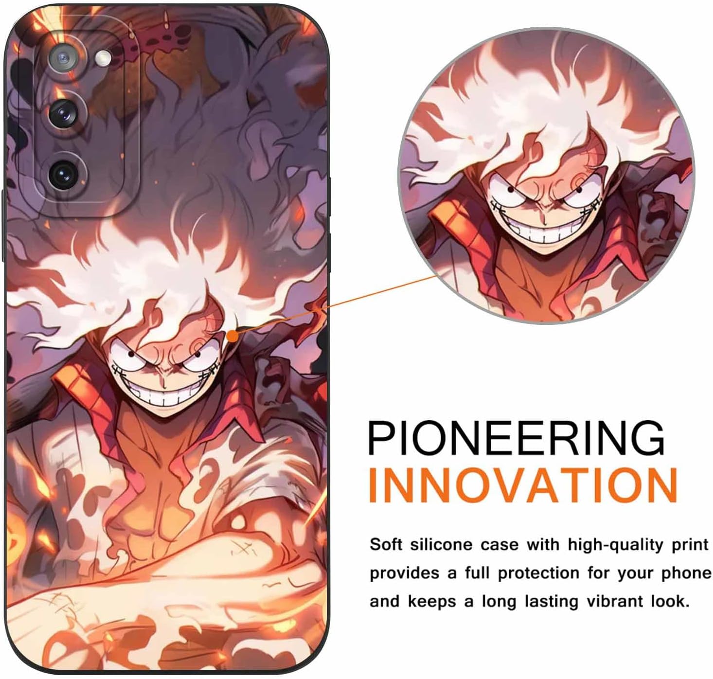 2 fundas de teléfono de anime para Samsung Galaxy S20 FE de 6.5 pulgadas, fundas de estética con estampado de manga, diseño de dibujos animados de
