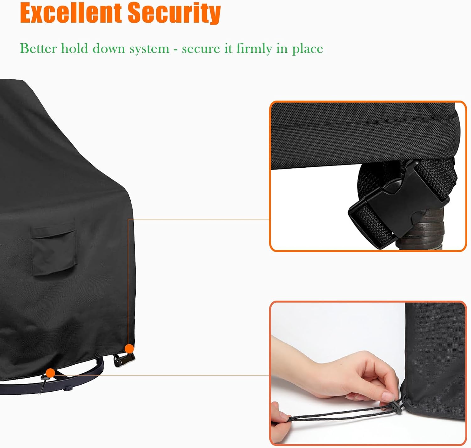 WOMACO Funda impermeable para silla giratoria de patio, para exteriores, tamaño pequeño, grande, de mimbre, protector de muebles (33 pulgadas de
