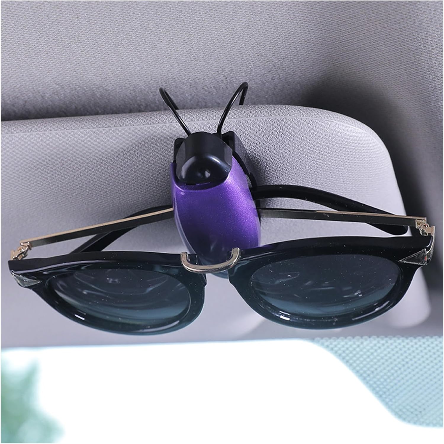 2 soportes para lentes de sol de automóvil, clip para colgar anteojos para visera solar de automóvil, clip para tarjetas de boletos, accesorios