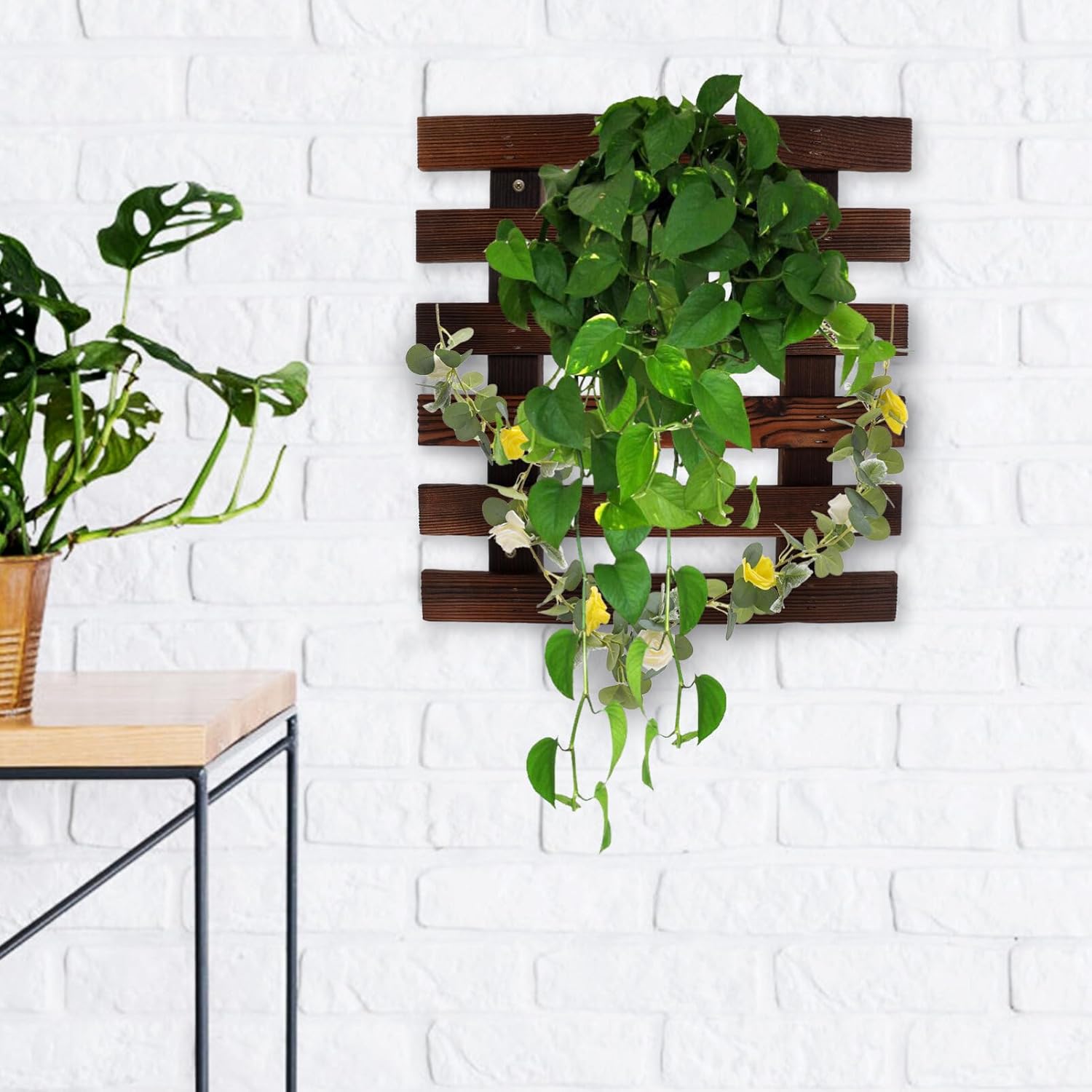 BESTOYARD 1 juego de escalera de pared, estante de pared, maceta de orquídeas, plantas de interior, macetas de interior, decoración de plantas de