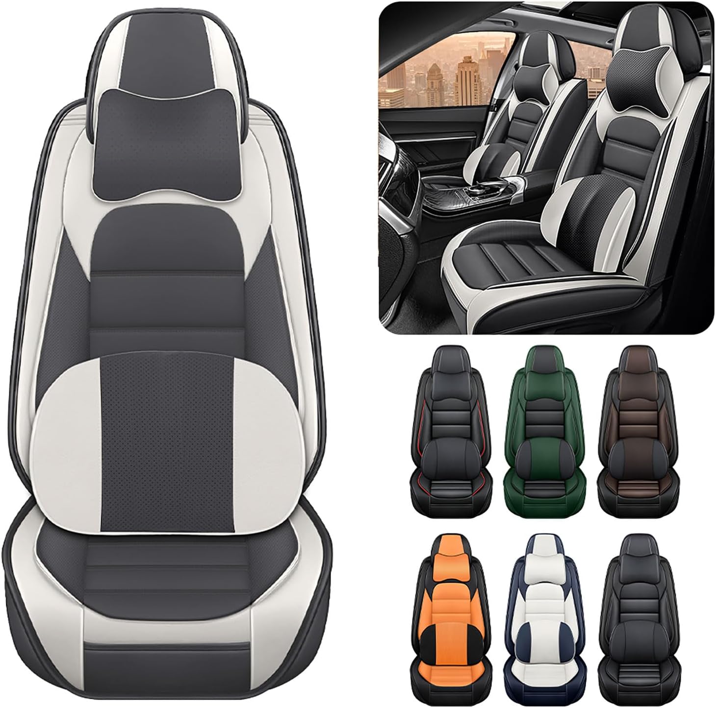 Fundas de asiento de coche de lujo para Volkswagen Golf 2000-2021, impermeable, suave, transpirable, de piel sintética con bolsillos de