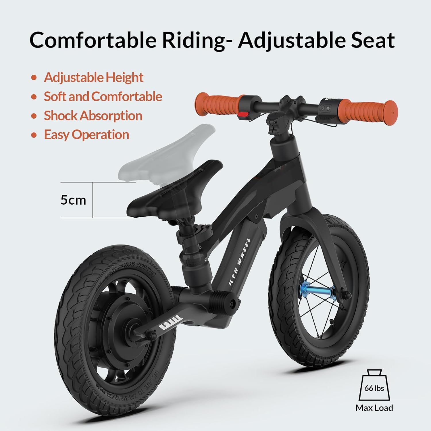 5TH WHEEL K8 Bicicleta eléctrica para niños, bicicleta de equilibrio eléctrica de 250 W de 3 a 5 años de edad, motocicleta eléctrica para niños con