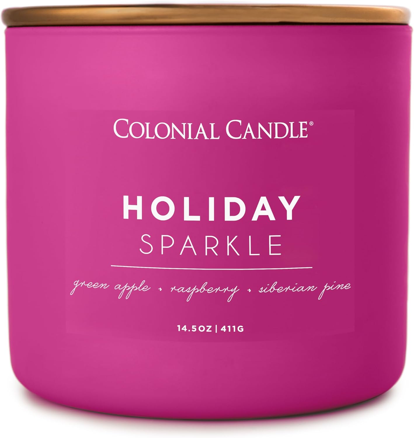 Colonial Candle Holiday Sparkle – Vela perfumada en frasco, colección Pop of Color, 3 mechas, morado, 14.5 onzas, hasta 60 horas de combustión