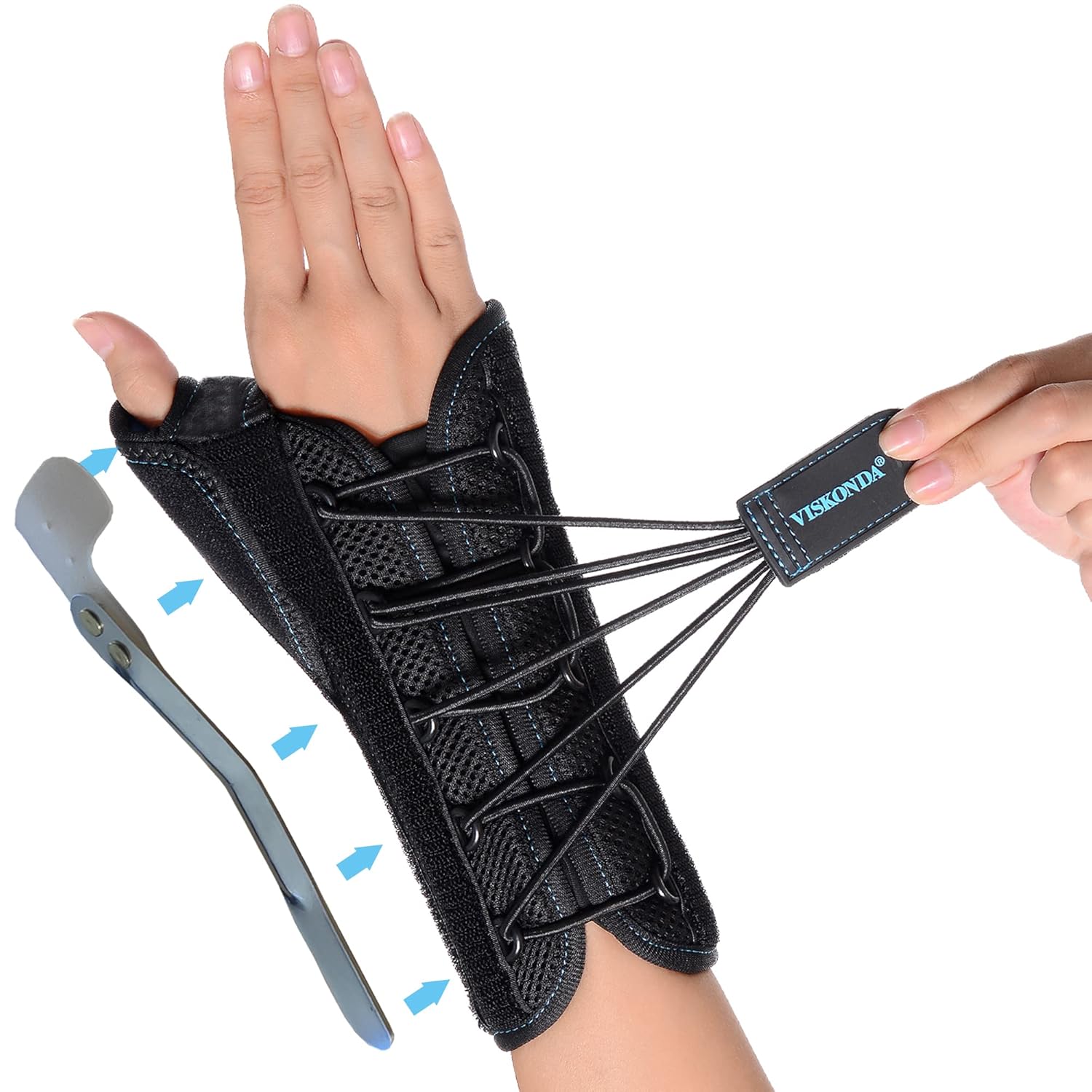 VISKONDA Muñequera con soporte de férula espica para el pulgar para tenosinovitis de De Quervain, síndrome del túnel carpiano, artritis, quiste
