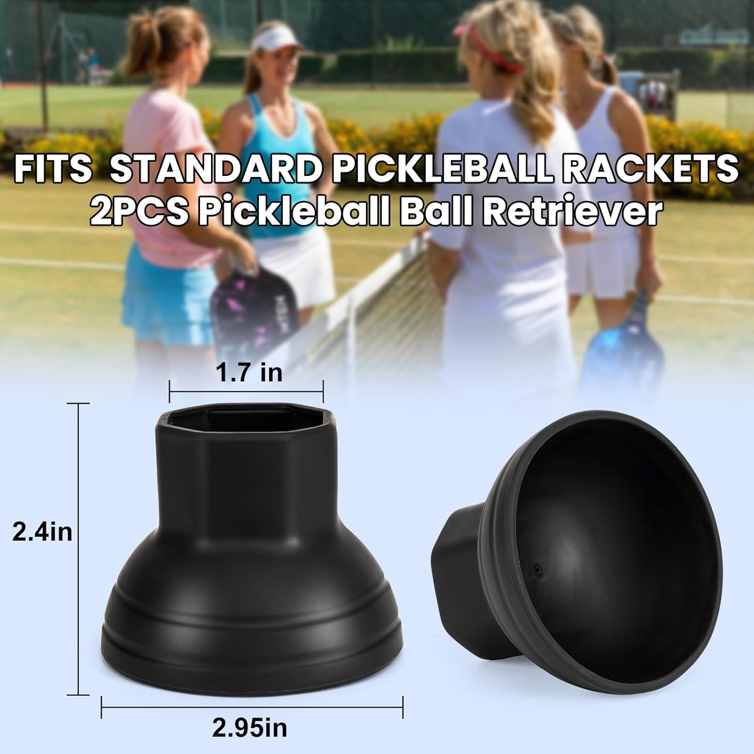 Pickleball Ball Retriever – Recogedor superior de pickleball de silicona, fácil de fijar a las palas de pickleball, el mejor accesorio y regalo,