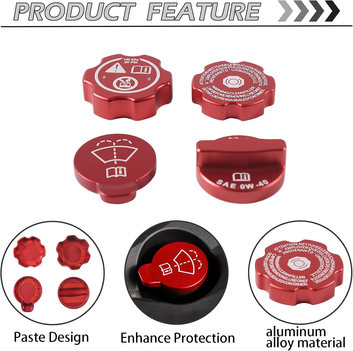 Tapa de aceite de motor de aleación de aluminio, tapa de radiador, tapa de arandela, tapa de líquido de freno, compatible con Chevrolet Corvette C8