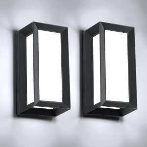 Mountmorris Paquete de 2 lámparas de pared para exteriores, 3 colores y luces de pared regulables para exteriores, luces exteriores para casa, Mountmorris Paquete de 2 lámparas de pared para exteriores, 3 colores y luces de pared regulables para exteriores, luces exteriores para casa,