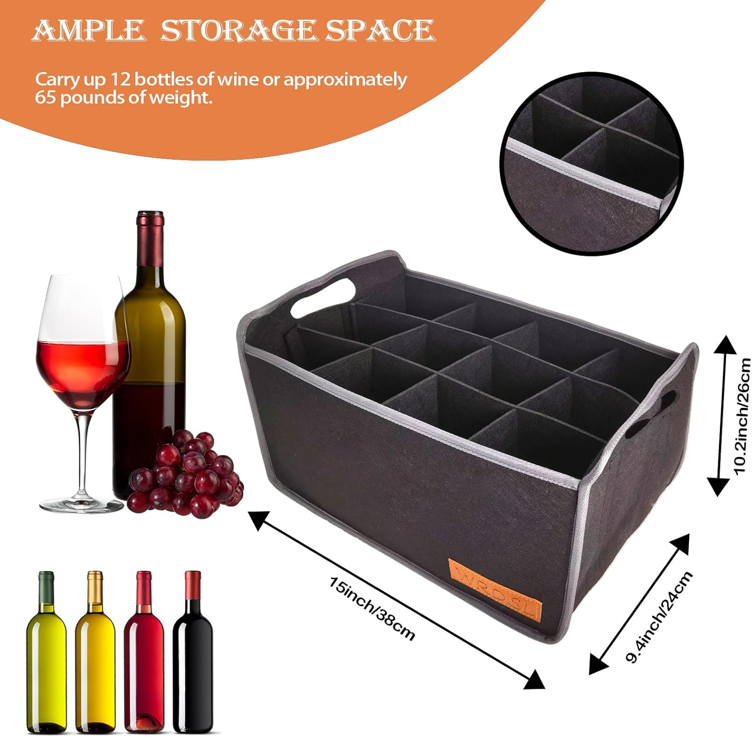 Bolsa de vino para 12 botellas, bolsa reutilizable para vino, bolsas de vino acolchadas térmicas aisladas para botellas de vino, viajes, campamento