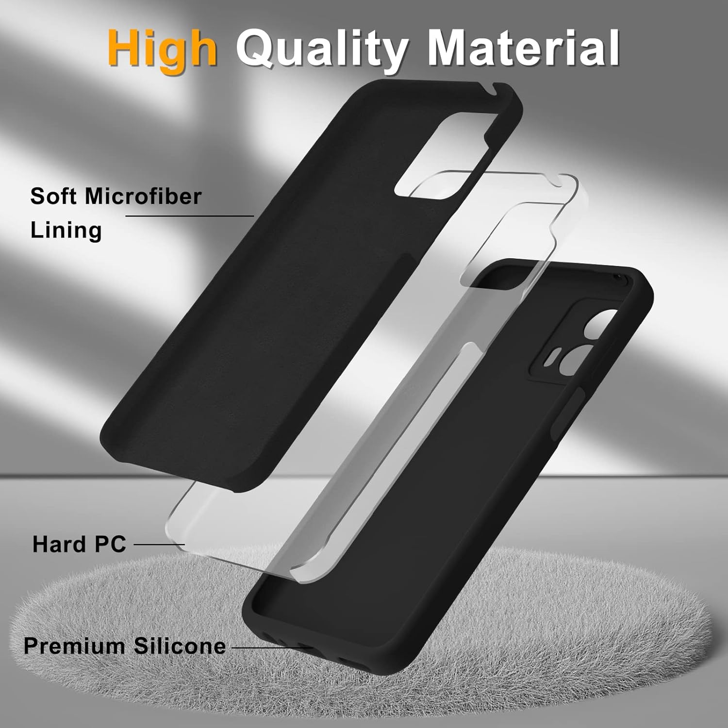 Funda para Motorola Moto G 5G 2023, funda de silicona con 2 protectores de pantalla, forro de microfibra antiarañazos, cuerpo completo, a prueba de