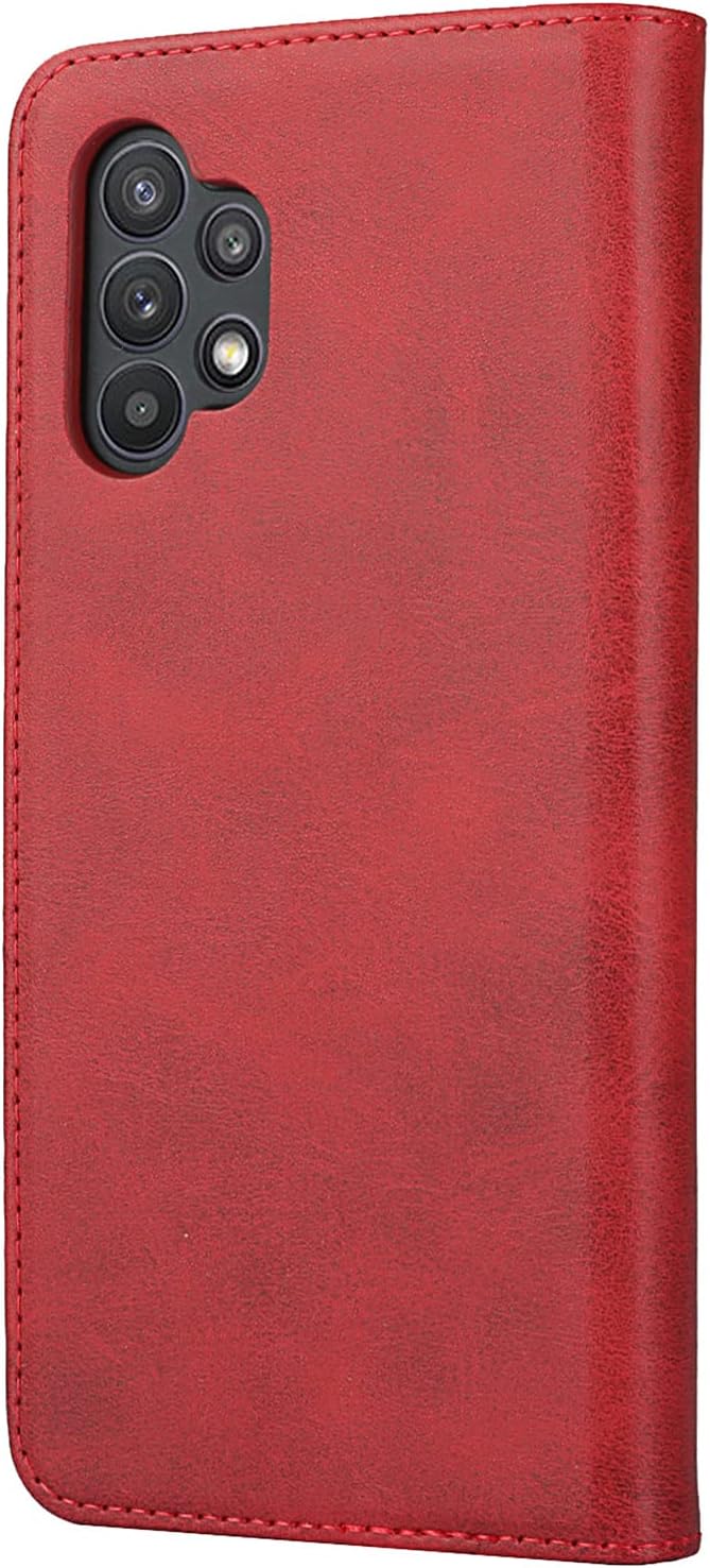 Zouzt Funda tipo cartera de piel sintética de alta calidad compatible con Samsung Galaxy A32 0.18 oz, con cierre magnético, función atril, ranuras