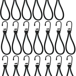 paquete de 20 cuerdas elásticas resistentes para exteriores, mini cuerdas elásticas con ganchos de 8 pulgadas de longitud, toldo de goma duradera paquete de 20 cuerdas elásticas resistentes para exteriores, mini cuerdas elásticas con ganchos de 8 pulgadas de longitud, toldo de goma duradera