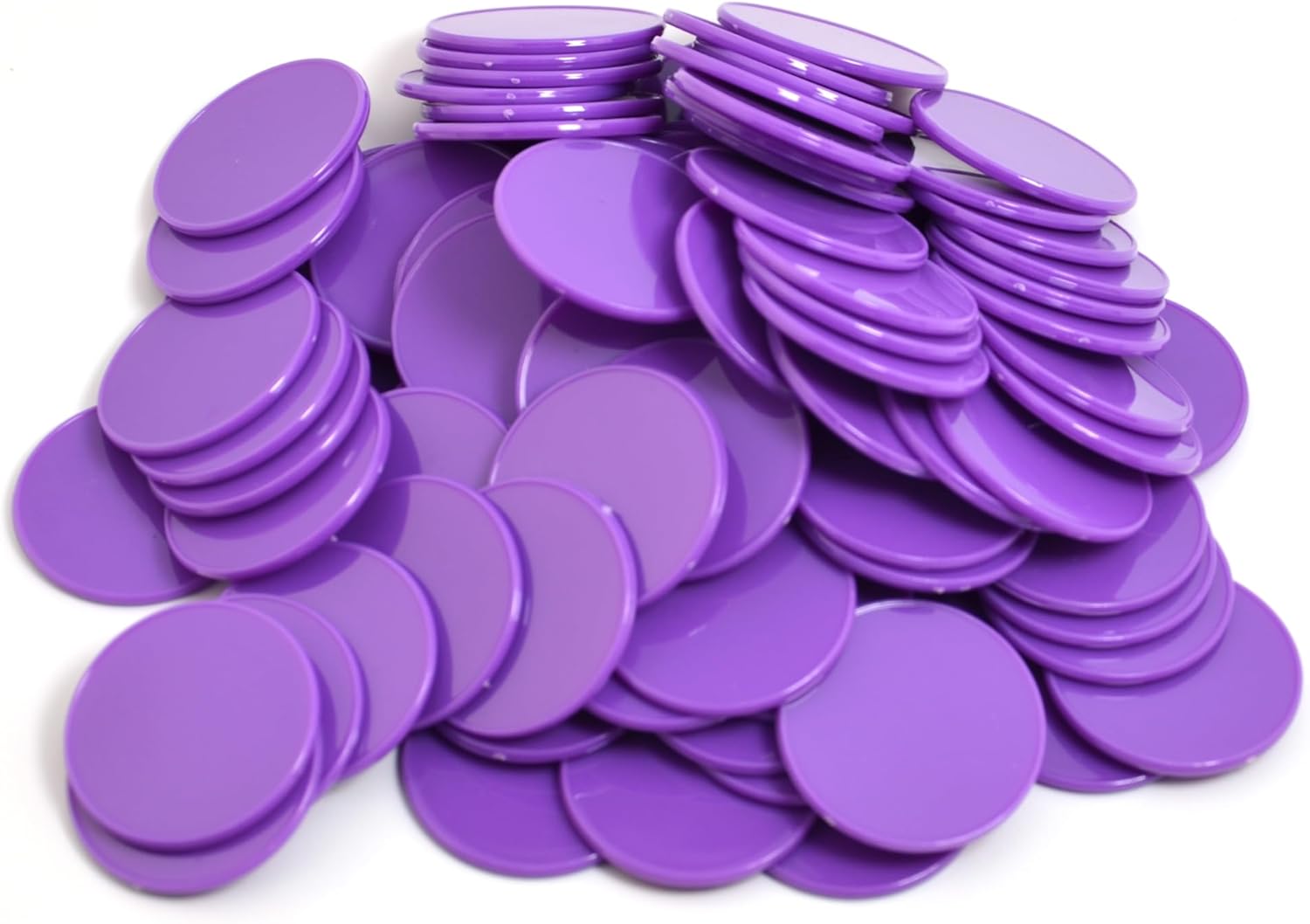 Smartdealspro 100pcs 32mm1.26 Inch Opaque Plastic Learning Counters Disks Mini Poker Chips Game Tokens with Storage Box