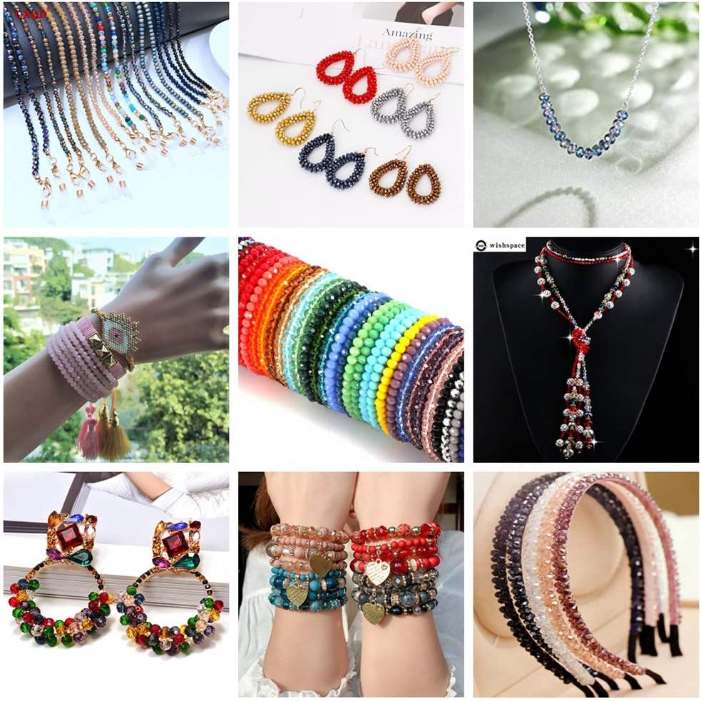 Cuentas de cristal de 0.236 pulgadas, 500 cuentas espaciadoras facetadas Briollete Rondelle Sparkle AB sueltas, dijes para bricolaje para pulseras,