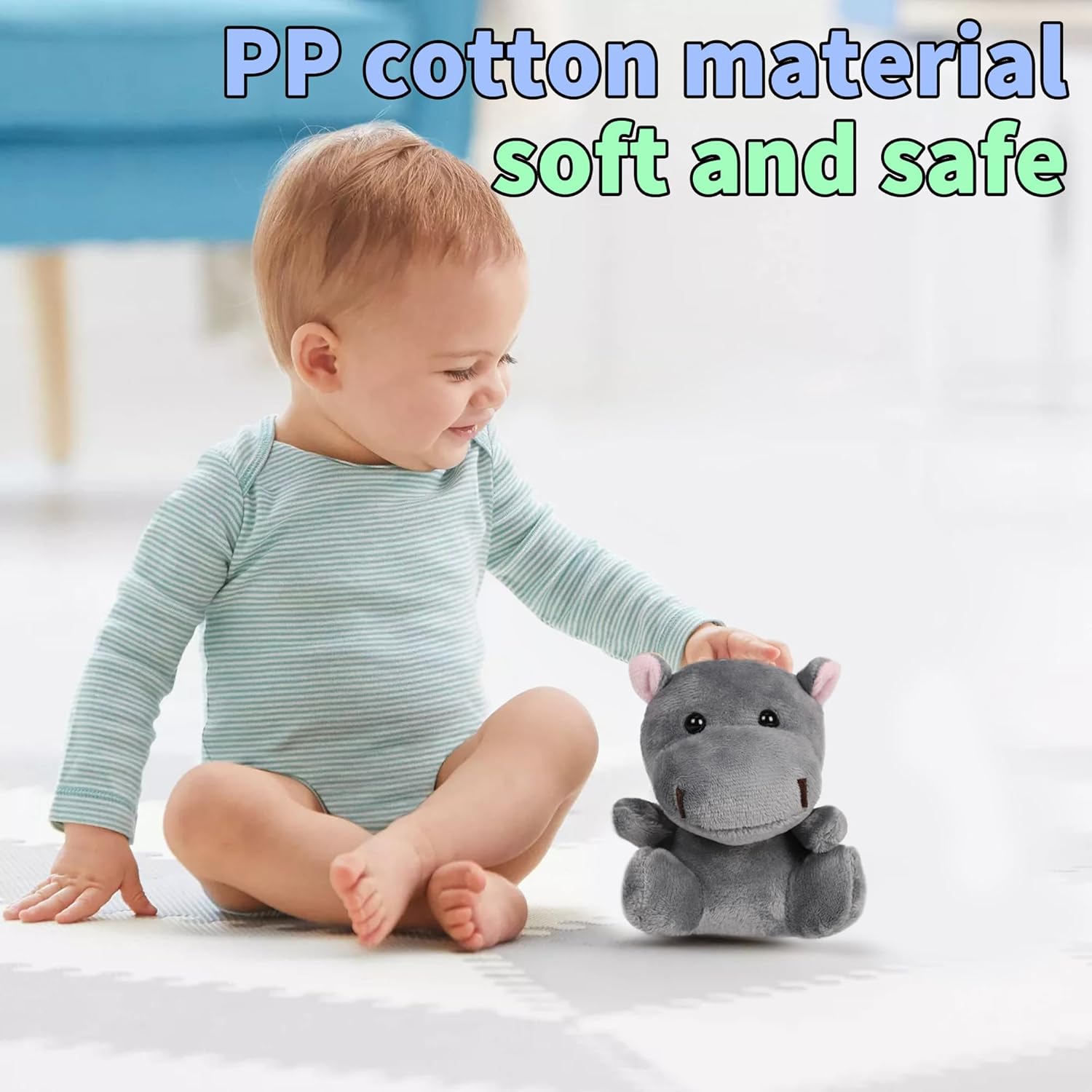 Spoilu Pequeños animales de peluche a granel, 12 piezas de mini juguetes de peluche de animales del bosque, lindos animales de peluche de 4.5