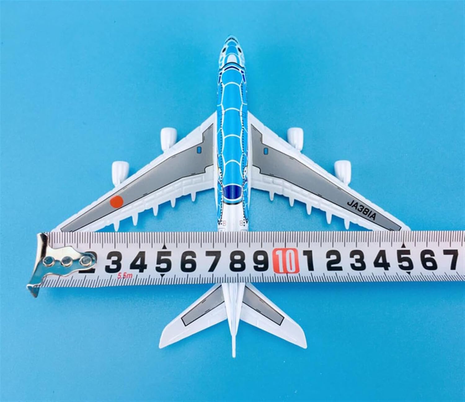 Copia Avión Modelo 1500 5.5 in Producto Terminado Modelo de Avión Aeronaves Airbus A380 ANA JA381A para Blue Turtle Collection