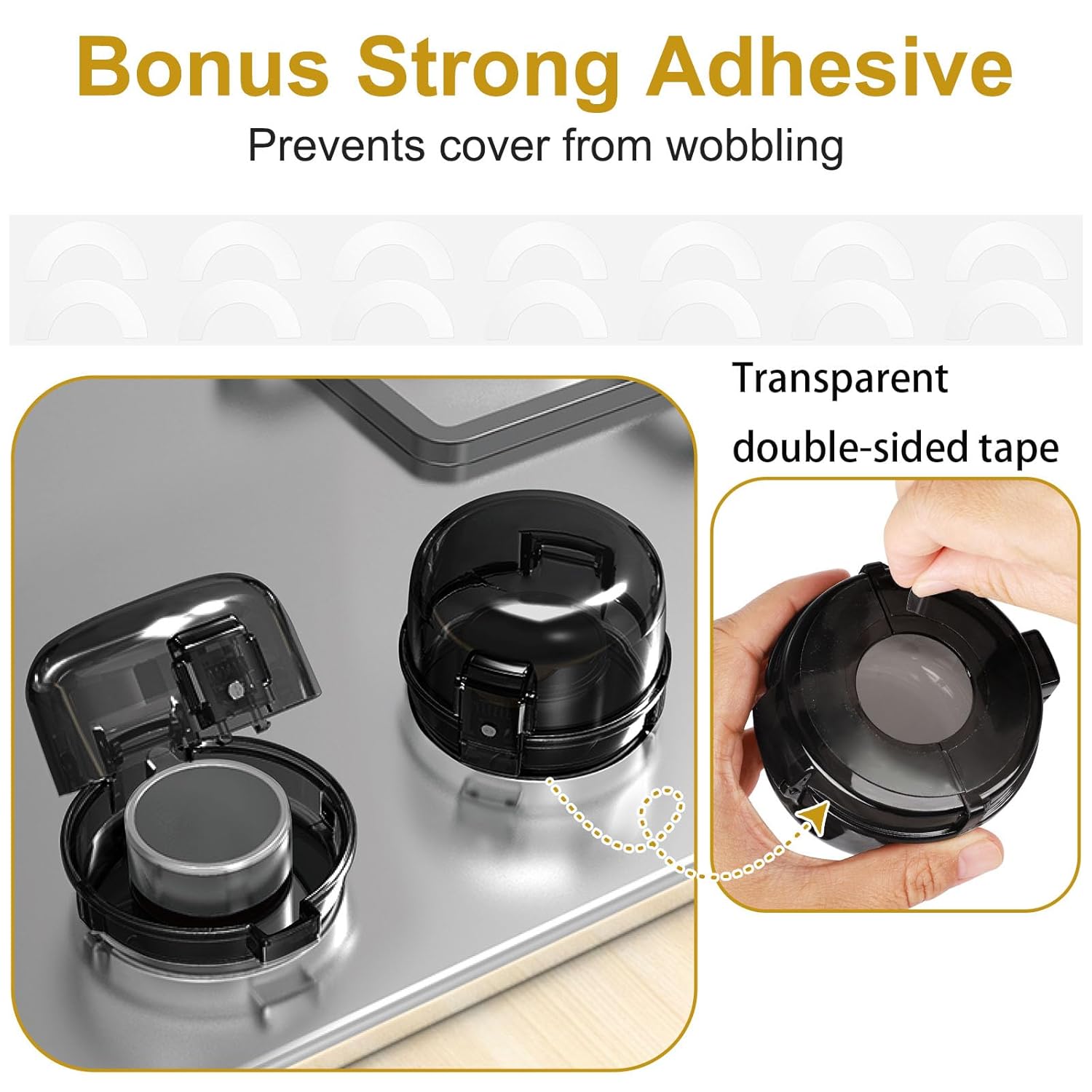 Paquete de 5 fundas para pomos de estufa para seguridad infantil, fundas para pomos de estufa de gas de tamaño universal con adhesivo, resistentes
