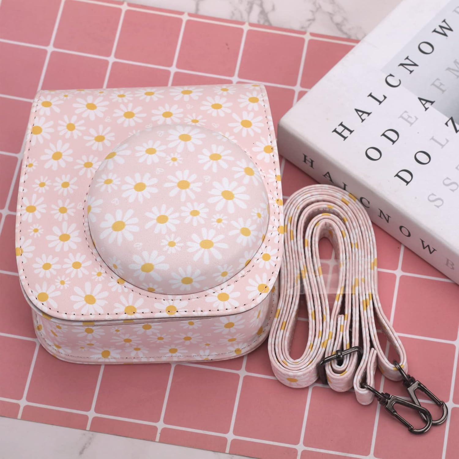 Frankmate Funda protectora compatible con mini cámara de película instantánea 12, 11, 9, 8, con bolsillo para accesorios y correa ajustable