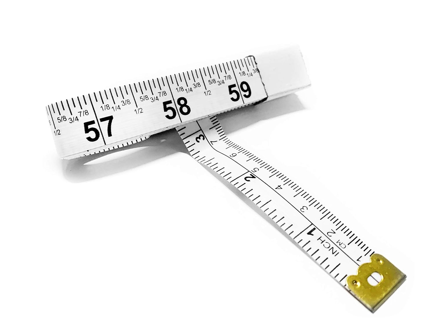 Perfect Measuring Tape Cinta métrica fraccionaria de doble cara de 60 pulgadas y milímetrocentímetro TR-16-frac (60 pulgadas blanca)