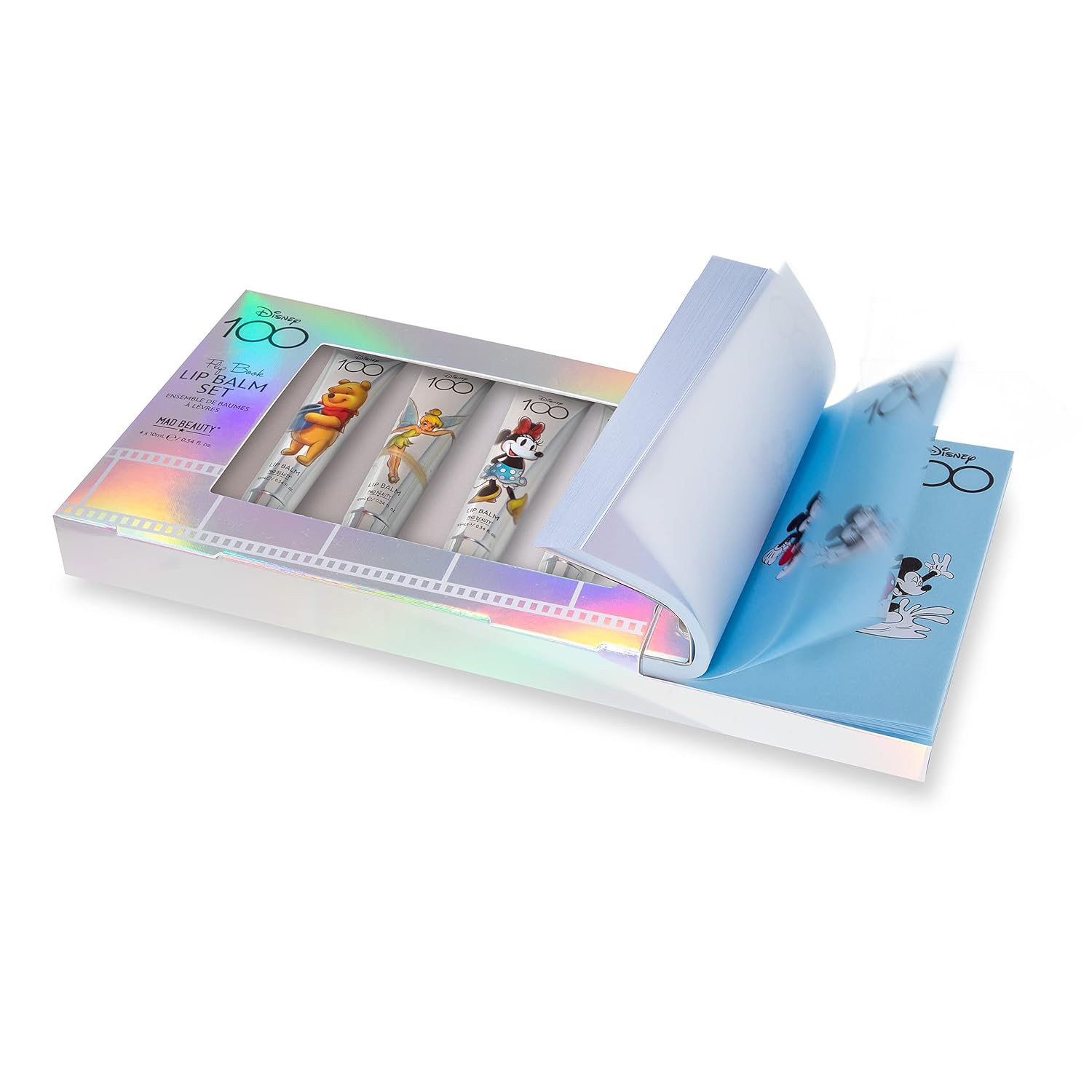 Mad Beauty 100 Years of Disney – Juego de 4 bálsamos labiales de edición limitada  Libro coleccionable  Cosméticos libres de crueldad animal  Gran