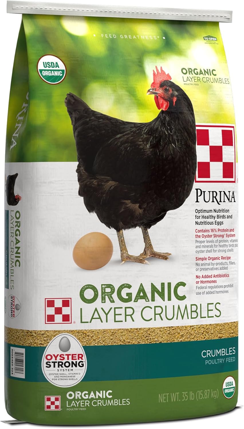 Purina Alimento para gallinas en capas orgánicas sin OMG nutricionalmente completo – Alimento para pollo  Bolsa de 35 libras (35 libras)