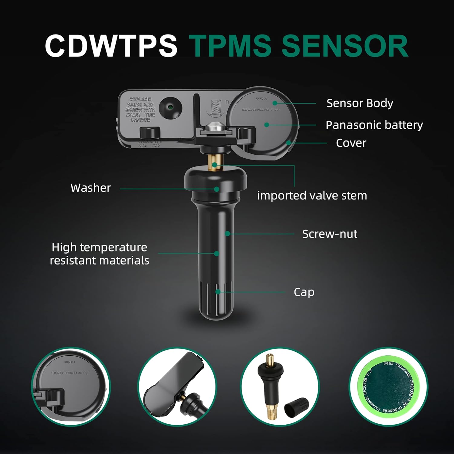 Sensor TPMS, sistema de monitor de presión de neumáticos 315MHZ para Ford  Lincoln  Mercury 4 unidades reemplazan # 9L3Z1A189A DE8T1A180AA