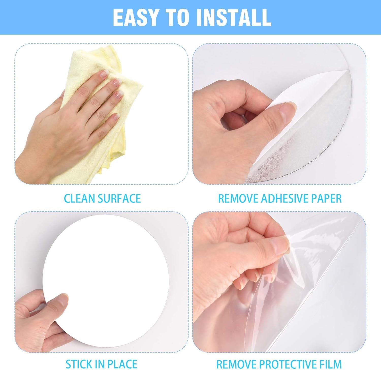 Juego de 5 piezas de espejos de fases lunares, calcomanías de pared de espejo acrílico, calcomanías de pared autoadhesivas, espejo de luna