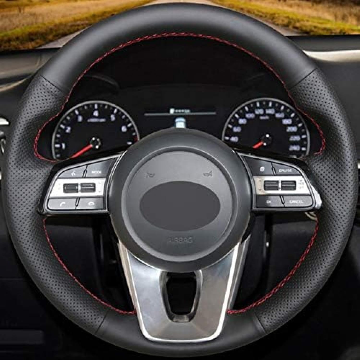 Funda para volante de costura a mano para Kia K5 Optima 2019 Cee’d Ceed 2019 para Forte Cerato (AU) 2018 Blue Line