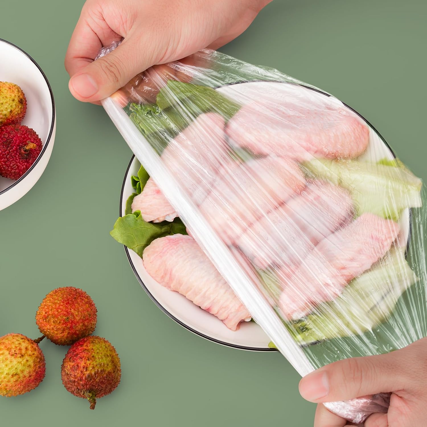 Bolsas de almacenamiento fresco, 300 fundas para alimentos, fundas elásticas reutilizables para almacenamiento de alimentos, sellado de plástico,