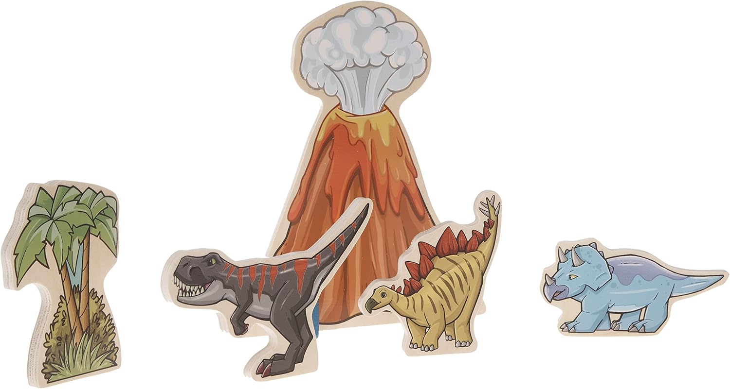 Wild Republic, Woodkins Dino – Juego de madera de dinosaurio, regalo para niños, ideal para juegos innovadores, respetuoso con el medio ambiente,