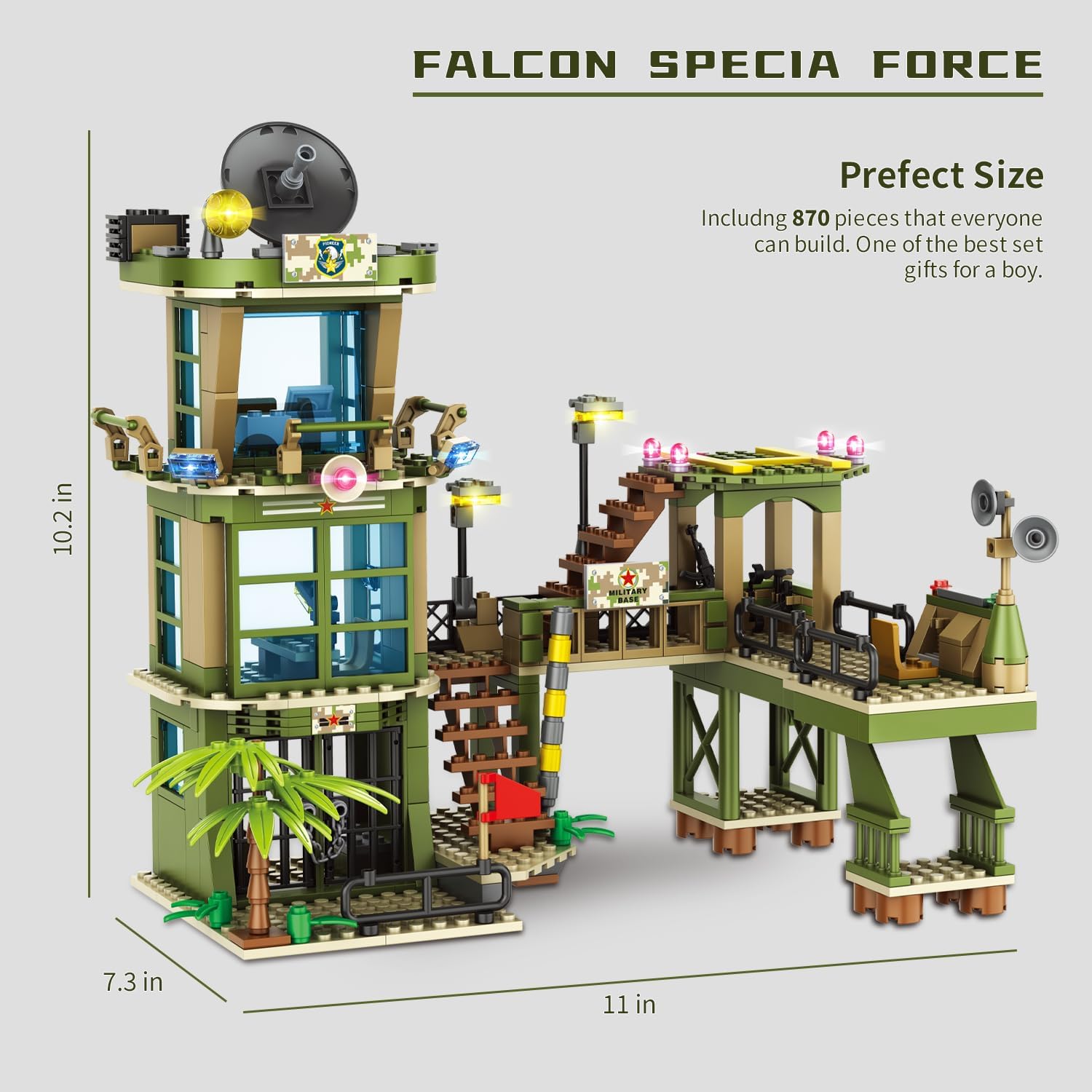 Bloque de construcción de base militar de ciudad, compatible con base militar Lego, juguete del ejército con helicóptero de guerra, vehículo de