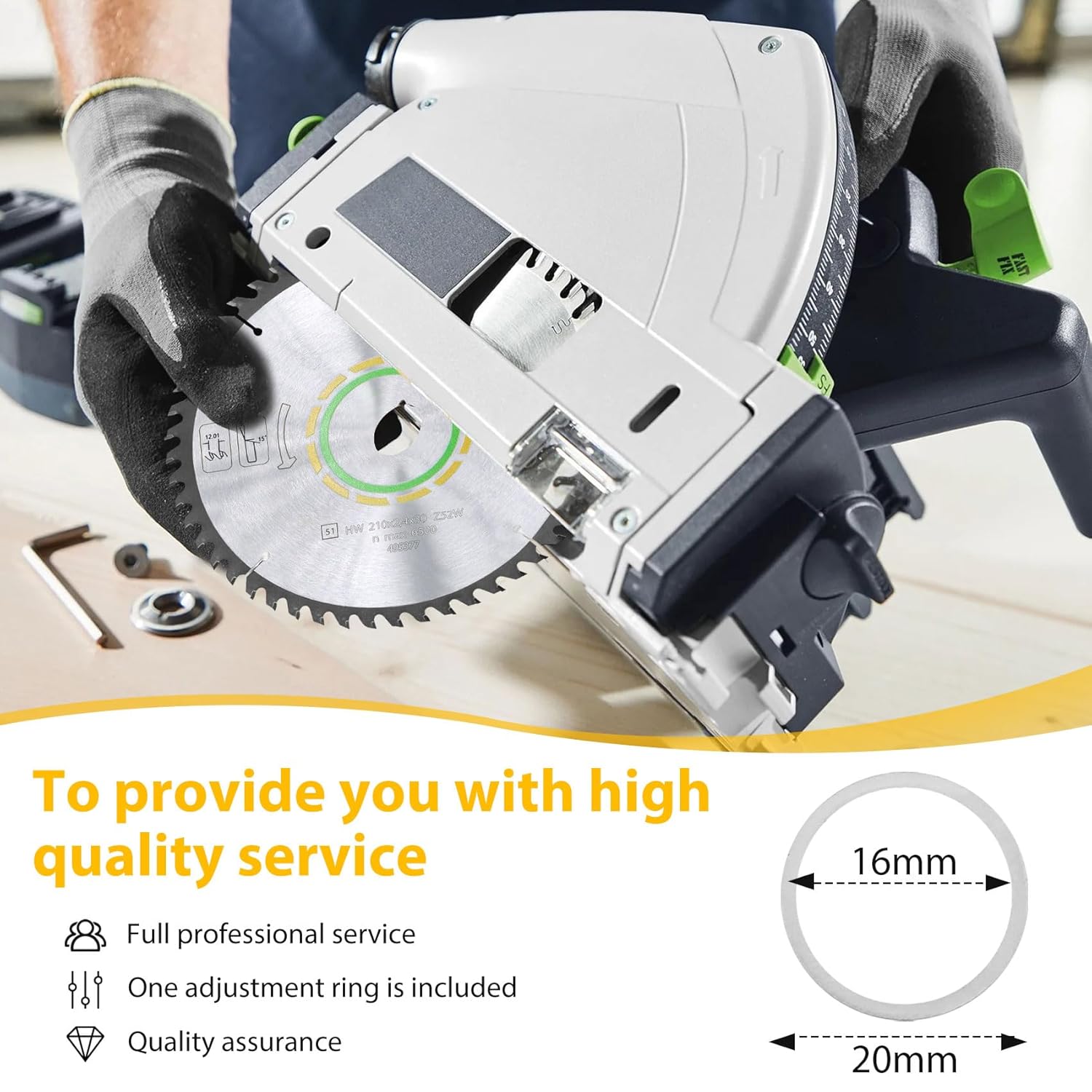 Hoja de sierra de pista mejorada 495377 de 6.299 x 0.087 x 0.787 in, 48 dientes compatible con festool TS 55 TSC 55 ATF 55 AP 55, DWS520K y Makita