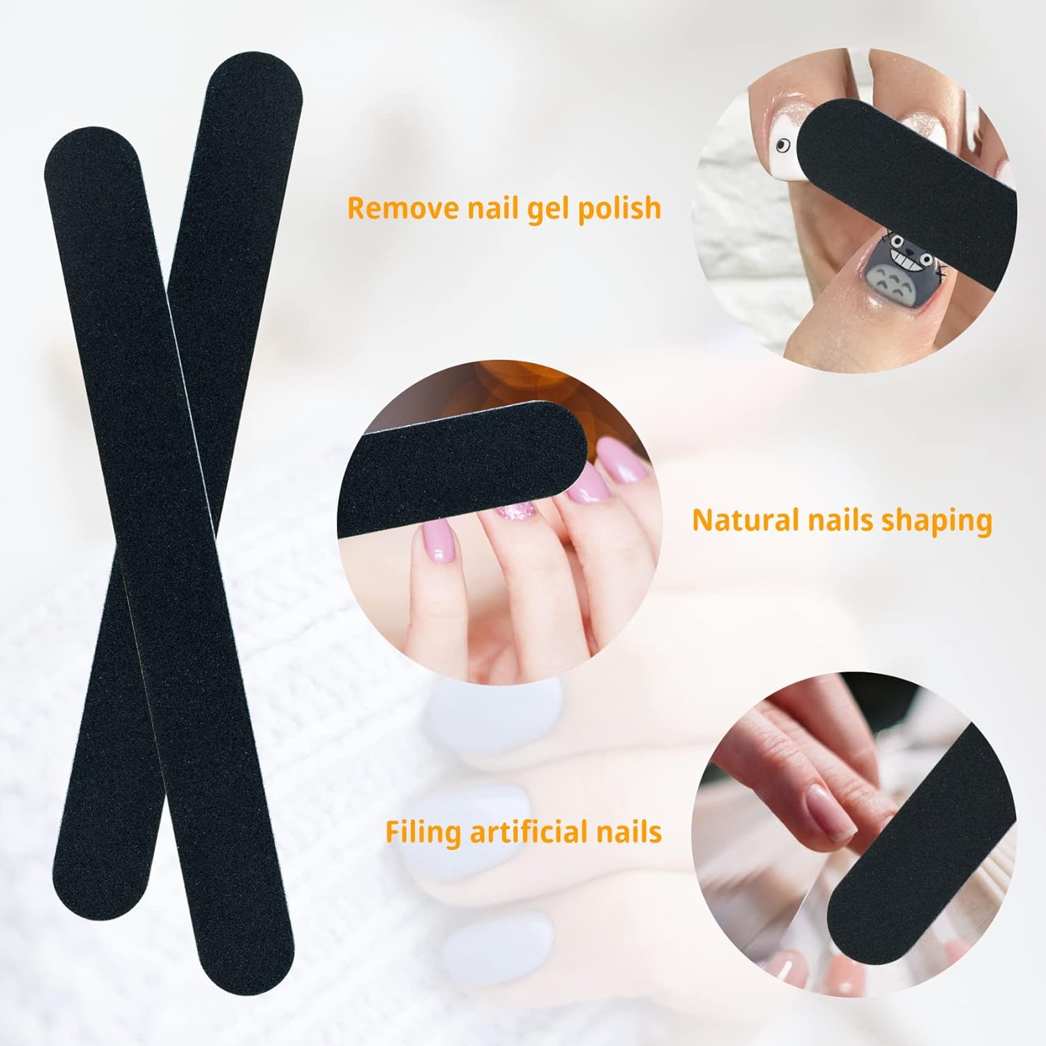 Juego de 5 limas de uñas profesionales de doble cara de grano 100180, herramientas de manicura para aseo de uñas, uso en el hogar y salón de belleza