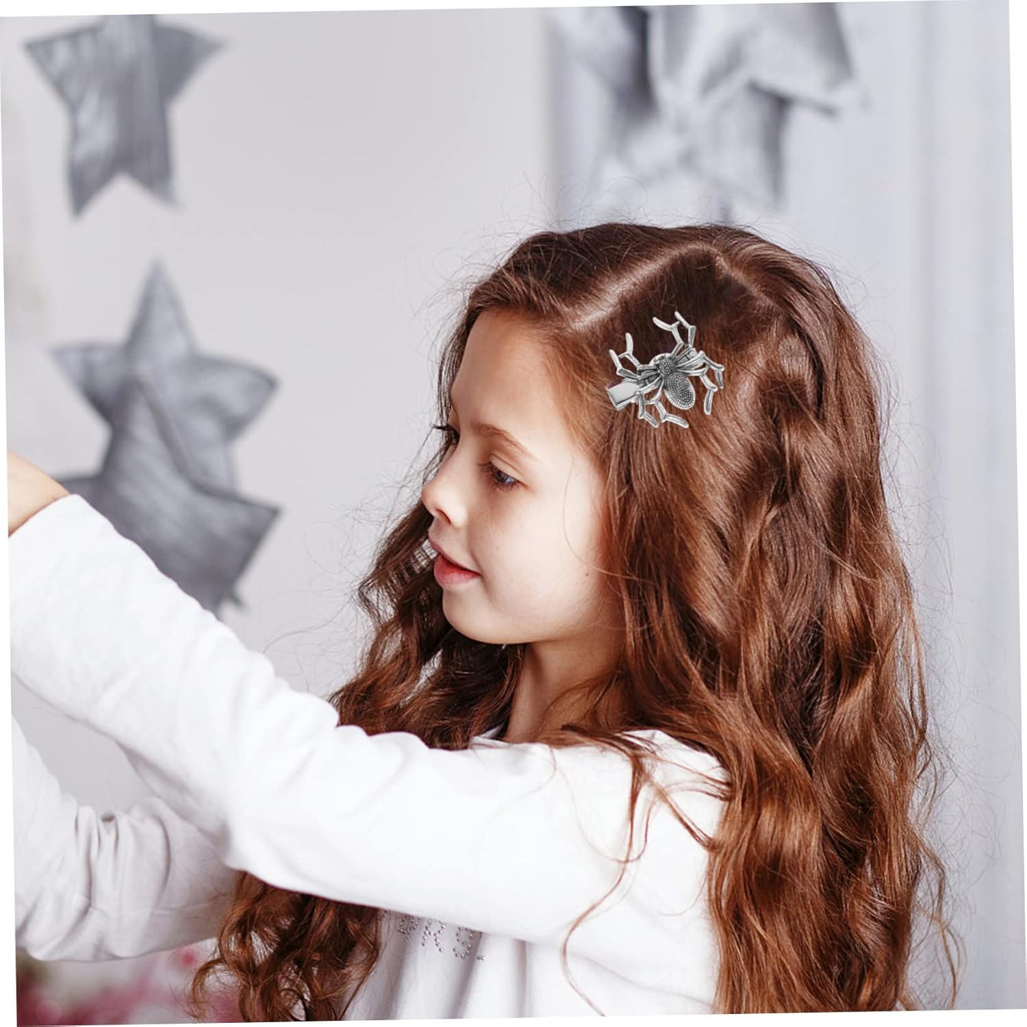 NOLITOY 4 pinzas para el pelo de araña oscura, diadema de araña, pinzas de metal para el cabello para mujeres, horquilla de Halloween, pinzas para