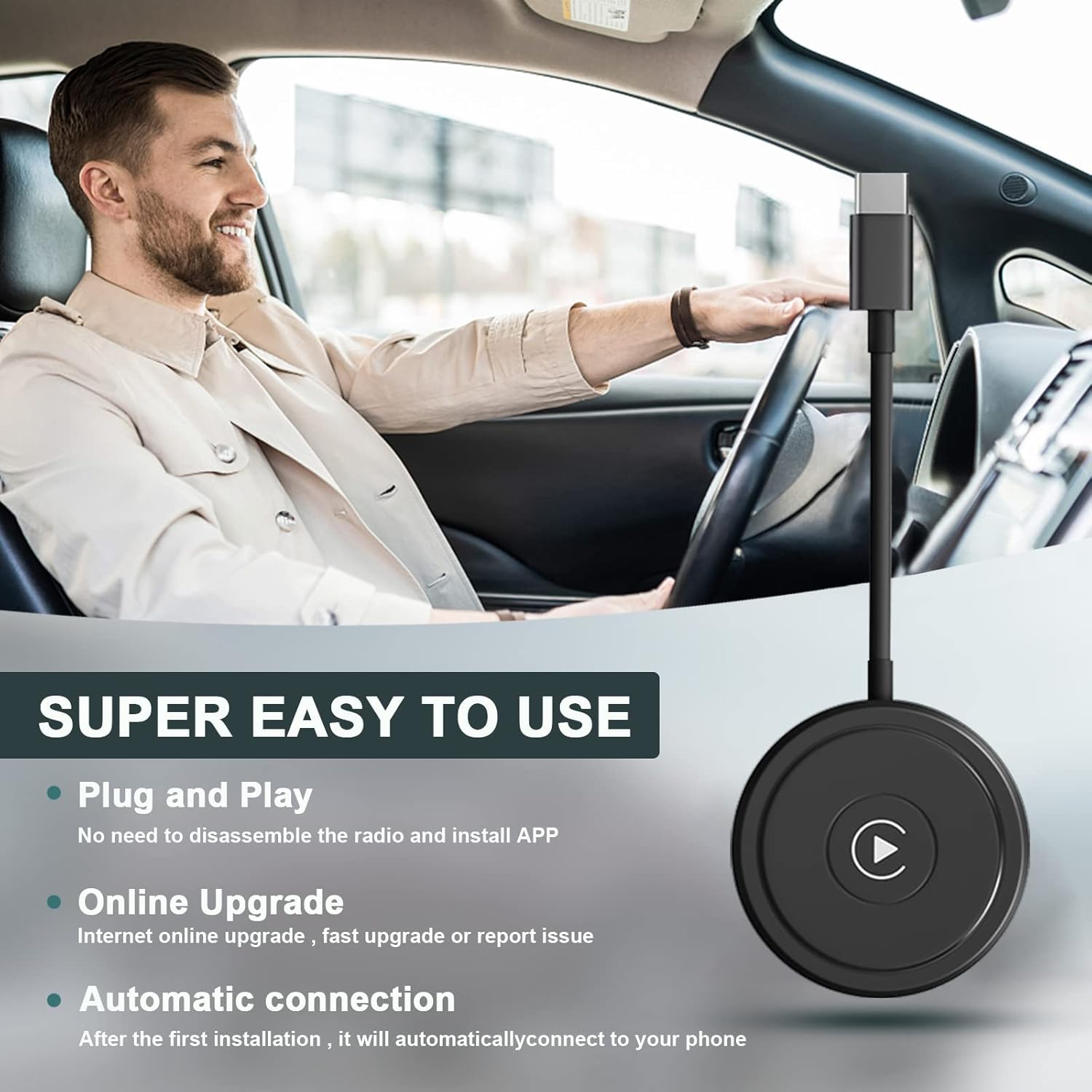 Apple Carplay – Adaptador inalámbrico 2022 actualizado Apple CarPlay Dongle para el CarPlay original con cable del automóvil, convierte el CarPlay