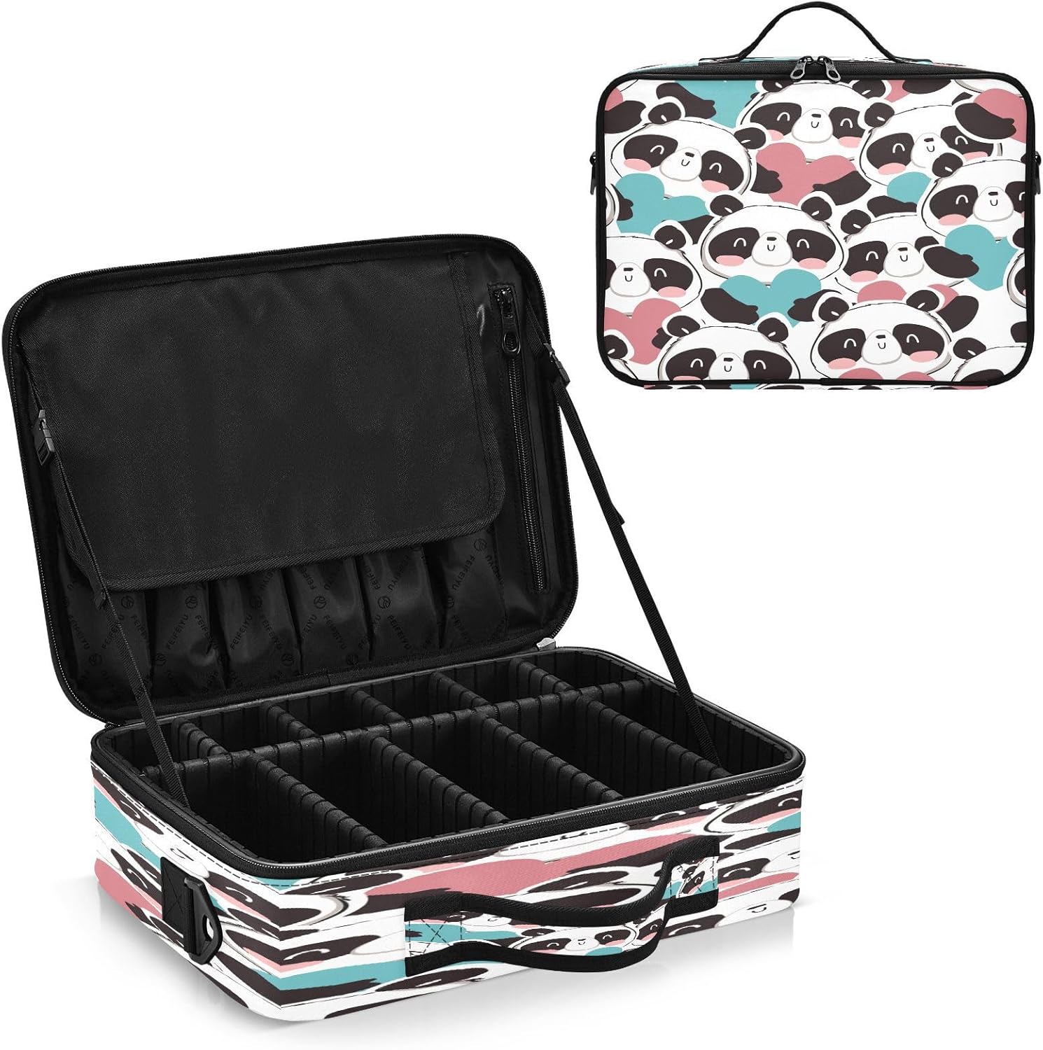 Dibujos animados lindo Panda Head Colorido bolsa de maquillaje grande cosmético neceser de viaje bolsas de maquillaje bolsa de maquillaje cosmética