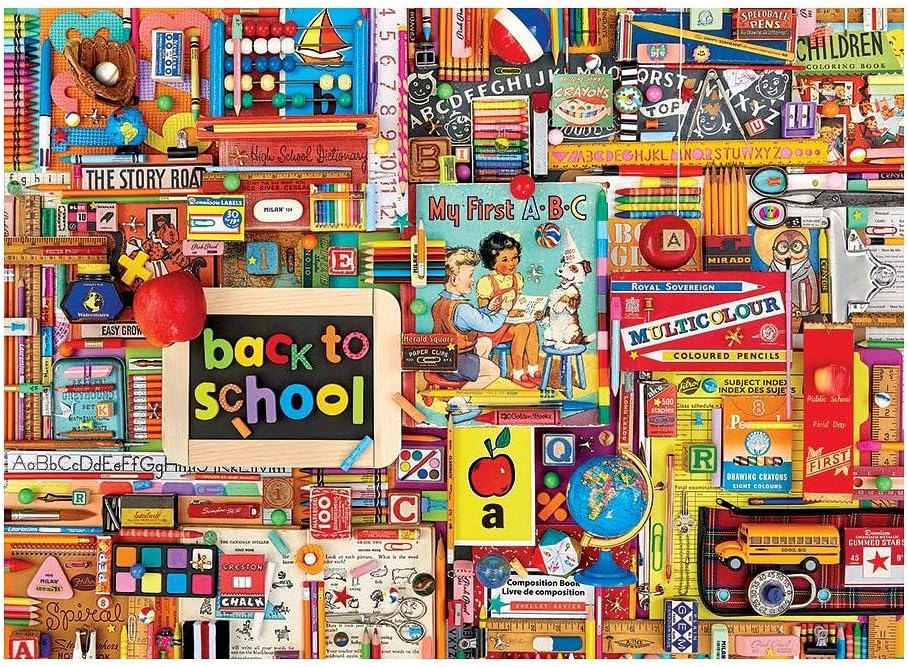 Cobble Hill – Rompecabezas de 1000 piezas, regreso a la escuela, póster de muestra incluido