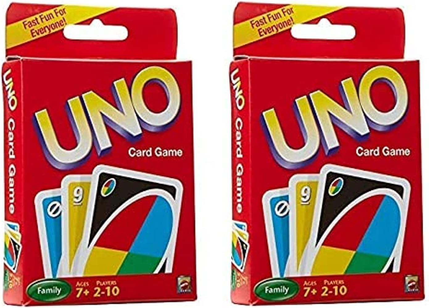 MUESO Juego de cartas UNO (paquete de 2) Juego de cartas Uno para 7 años y más para adultos, juego de 108 cartas
