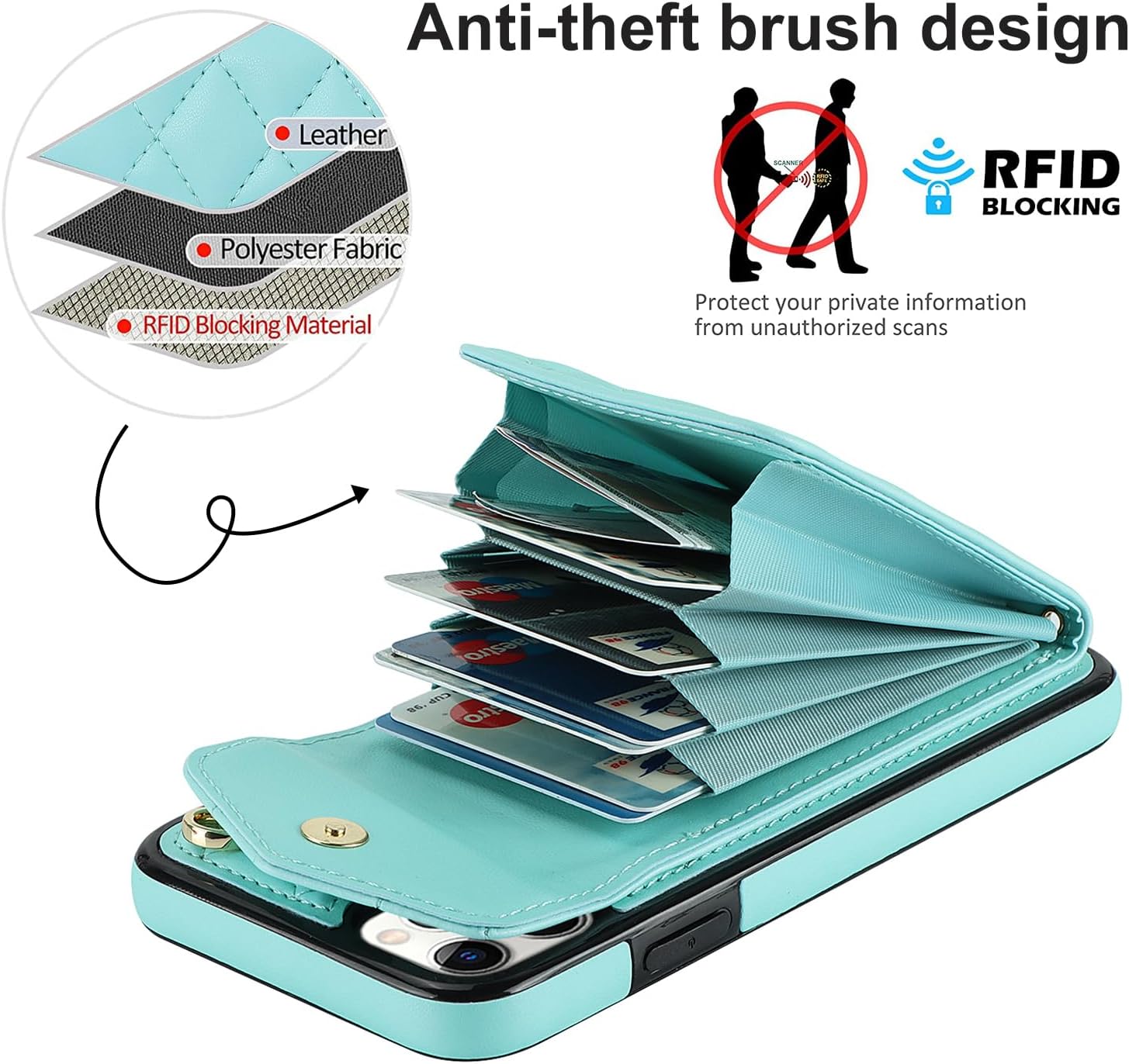 Asuwish Funda de teléfono para iPhone 11 Pro Max 6.5, funda tipo cartera con protector de pantalla de vidrio templado y correa cruzada para la