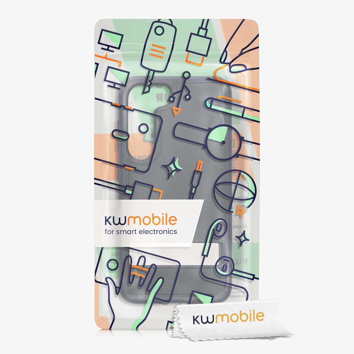 kwmobile Funda compatible con Samsung Galaxy S23 con soporte, carcasa rígida con parachoques suave y soporte, color azul oscuro
